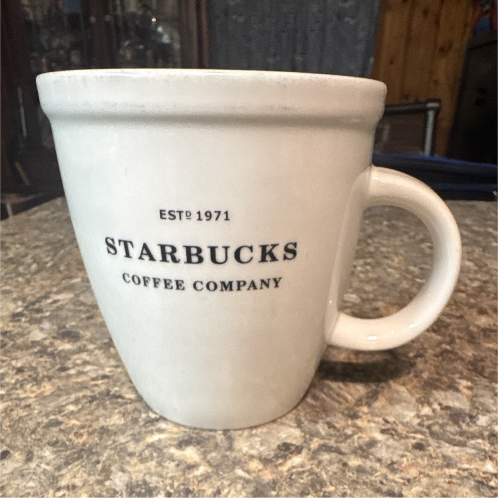 Starbucks Coffee Company Barista Ceramic Mug White/Black Est. 1971 2007 Original